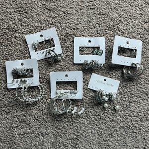 Silver costume earrings